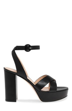 Gianvito Rossi Sabrina Sandals in Black Nappa at Nordstrom, Size 39.5
