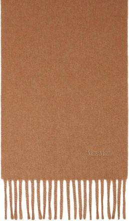 Max Mara Brown Logo Scarf