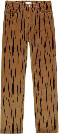 Bally Tiger Printed Cotton Velvet Pants, Brand Size 48 ( Waist Size 32 )
