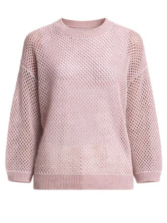 PESERICO Loose Open-Knit Sweater With Honeycomb Pattern