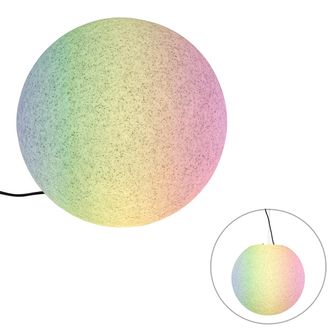 QAZQA Qazqa Moderno L&aacute;mpara De Exterior Inteligente Gris 45 Cm Ip65 Con Led - Nura Pl&aacute;stico Esfera Adecuado Para Led Max. 1 X 8.5 Watt