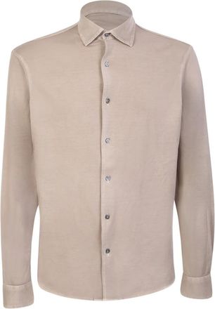 Dell'Oglio Camlbas Jervin V925 - Heren - Casual Overhemden - Beige - S - Katoen - Overhemden