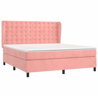 vidaXL Vidaxl - Cama Box Spring Con Colch&oacute;n Terciopelo Rosa 180x200 Cm