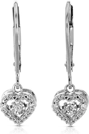 Vir Jewels 1/8 cttw 6 Stones Round Lab Grown Diamond Dangle Earrings.925 Sterling Silver Prong Set, 2/5 Inch