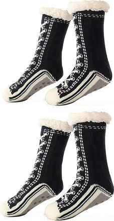 Generic Unisex Thick Cashmere Slipper Home Socks Fluffy Plush Comfy Sleeping Footwear Non-slip Grippy Boots Thermal Plush Booties (2pcs-n,One Size)