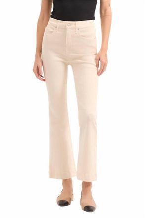 Veronica Beard Carson High Rise Ankle Flare Jeans In Ecru