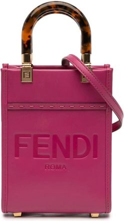 Fendi Pre-owned Handbags, female, Pink, Size: ONE SIZE Pre-owned Box Leather Handbag