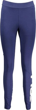 Fila Blauwe Logo Print Katoenen Leggings - Dames - Leggings - Blauw - XS - Katoen - Broeken