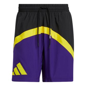 adidas Galaxy Basketball shorts Asia Sizing Purple Black Yellow HK9465