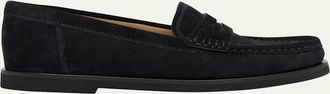 Gianvito Rossi Suede Penny Loafers