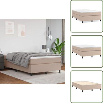 vidaXL The Living Store Struttura Letto a Rete a Molle Cappuccino 120x200 cm in Similpelle - Letto a molle