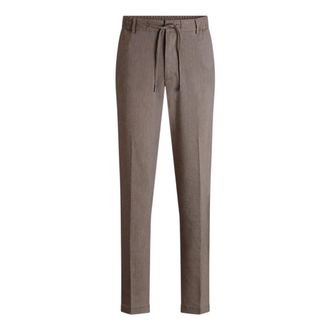 HUGO BOSS Modern Fit Linnenmix Broek - Heren - Slim Fit Broeken - Bruin - W32 L34 - Linnen - Broeken