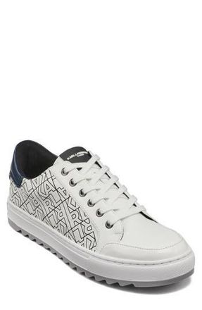 Karl Lagerfeld Logo Leather Sneaker in White at Nordstrom Rack, Size 11