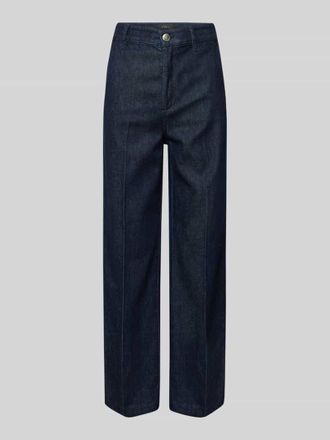 s.Oliver Black Label Loose Fit Jeans im Culotte-Schnitt mit Logo-Applikation Modell SURI in Jeansblau, Gr&ouml;&szlig;e 40