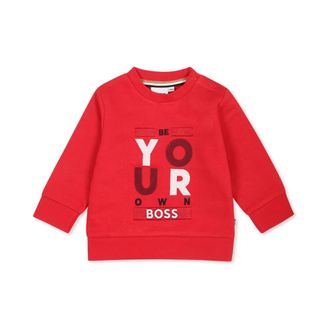 HUGO BOSS Kids Sweatshirts, male, Red, 3 Y, Round Neck Sweatshirts