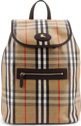 Burberry Highlands Backpack - Heren - Rugzakken - Beige - ONE Size - Leer - Tassen