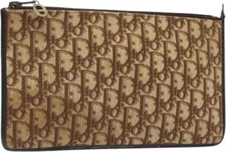 Dior Pre-owned Clutches, female, Brown, Size: ONE SIZE Pre-owned Trotter Canvas Clutch