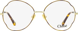 Chlo&eacute; CH0097O Scalloped Oval Metal Eyeglasses - Gold
