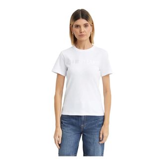 Helmut Lang Slim Logo Tee - Tops - Mujer - Blanco - XS