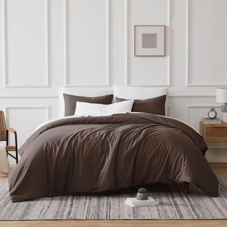 Southshore Fine Linens Vilano Springs Duvet Cover Set in Chocolate Brown at Nordstrom Rack, Size Full/queen