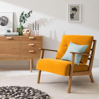 Studio Copenhagen home24 Studio Copenhagen Sessel Timon II Senfgelb Samt 83x80x76 cm (BxHxT)