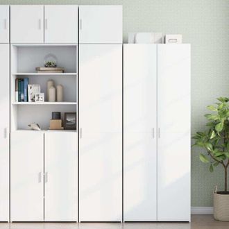 vidaXL Slim Storage Cabinet White 45x42.5x225 cm Engineered Wood Vidaxl