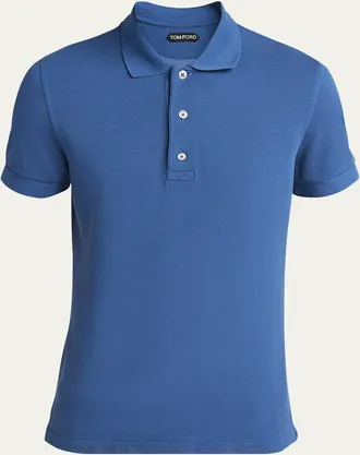 Tom Ford Mens Lyocell Pique Polo Shirt