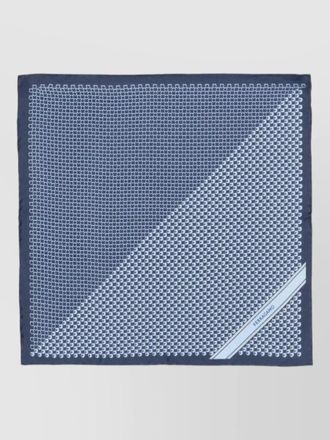 Ferragamo brio silk pocket square geometric motif