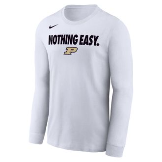 Nike Purdue Nike Mens College Long-Sleeve T-Shirt in White | M22284MMPB-WHT