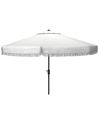 Safavieh Milan Fringe 11Ft Round Crank Umbrella