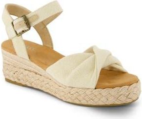 Toms Kinsley Ankle Strap Espadrille Platform Wedge Sandal in Natural at Nordstrom Rack, Size 8.5