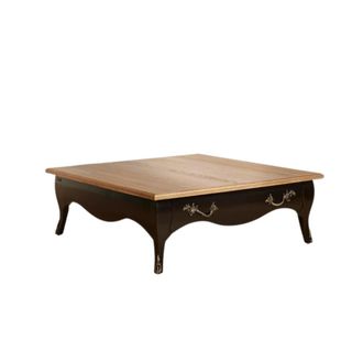 Robin des Bois Mesa de centro cuadrada con 1 caj&oacute;n de roble negra