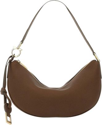 Ferragamo Brown Gancini Large Shoulder Bag