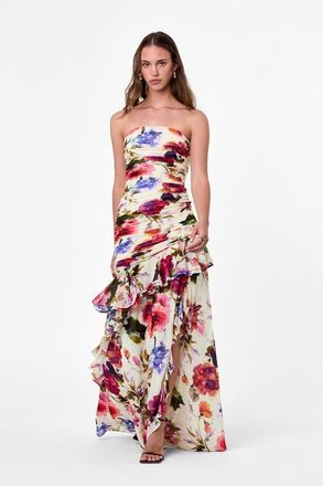 Nicholas Viola Print Dress in Watercolor Flora at Nordstrom, Size 10