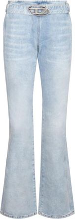 Diesel Uitlopende denim jeans met ovaal logo - Dames - Flared Jeans - Blauw - W26 - Denim - Jeans