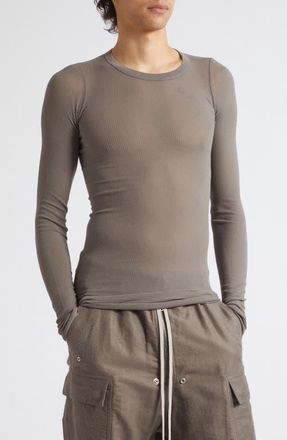 Rick Owens Rib Long Sleeve T-Shirt in Dust at Nordstrom, Size X-Large