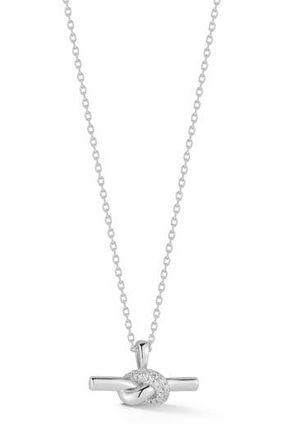 Glaze Jewelry Love Knot Cubic Zirconia Pendant Necklace in Silver at Nordstrom Rack