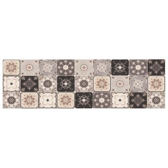 vidaXL Alfombra De Cocina Mosaico Gris Y Beige 300 X 60 Cm Vidaxl