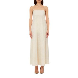 Liu Jo Gowns, female, Beige, Size: XS Long Dress with Embroidery