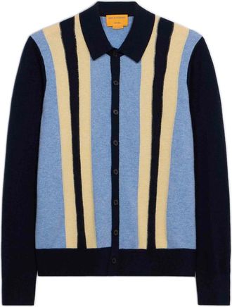 Guest In Residence Polo Cashmere Sweater - Heren - Cashmere truien - Blauw - S - Kasjmier - Truien & Vesten