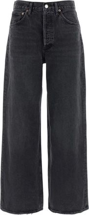 A Gold E Dame High-Rise Wide-Leg Jeans - Dames - Loose Fit Jeans - Zwart - W27 - Katoen - Jeans