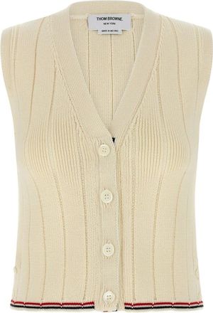 Thom Browne Dames, Jassen, Wit, Maat: XS Wol