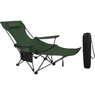 Woltu 1x sedia da campeggio pieghevole fino a 150 kg sedia da pesca sedia pieghevole con braccioli verde - Woltu