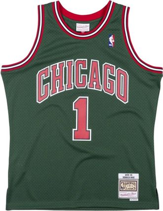 Mitchell & Ness Chicago Bulls Swingman Jersey Derrick Rose - Heren - Fitness - Groen - M - Polyester - Fitness