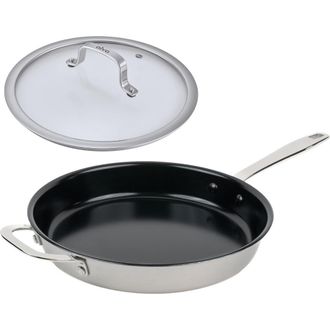 alva Maestro Nonstick Stainless Steel Frying Pan with Lid in 11 Inch at Nordstrom