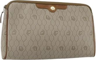 Dior Pre-owned Clutches, female, Beige, Size: ONE SIZE Pre-owned Vintage Honeycomb Clutch