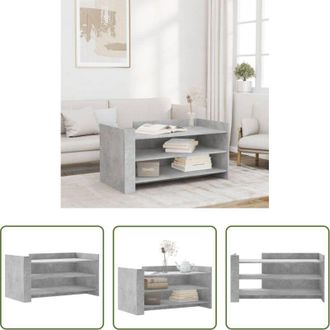 vidaXL Tavolino da soggiorno - Tavolino Salotto Grigio Cemento 100x50x50 cm Legno Multistrato
