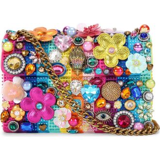 Kurt Geiger Medium Kensington Tutti Fruitti Embellished Shoulder Bag in Blue Multi at Nordstrom