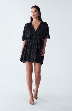 BWLDR Danae Mini Dress in Black Sequin at Nordstrom, Size 12