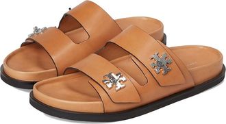 Tory Burch T Lock Sport Slide Womens Wedge Shoes Camello : 10.5 M, Leather